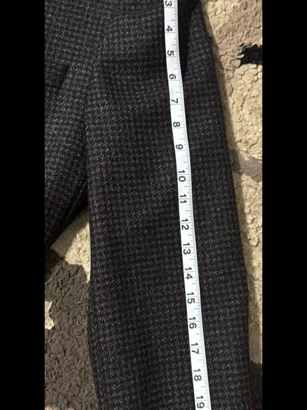 Hickey Freeman Men's Charcoal Houndstooth Overcoat - Unbranded